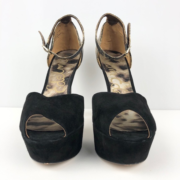 Sam Edelman 'Marina' Gold Flecked Peep-Toe Pump - Picture 5 of 16